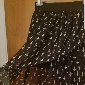 Hi-low Skirt With Crosses